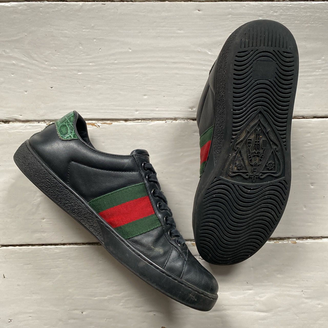 Gucci Classic Stripe Leather Trainers (UK 6)