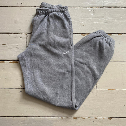 Nike White Swoosh Grey Joggers (Small)