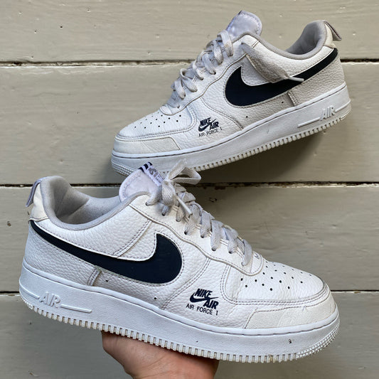Nike Air Force 1 White and Navy (UK 8)