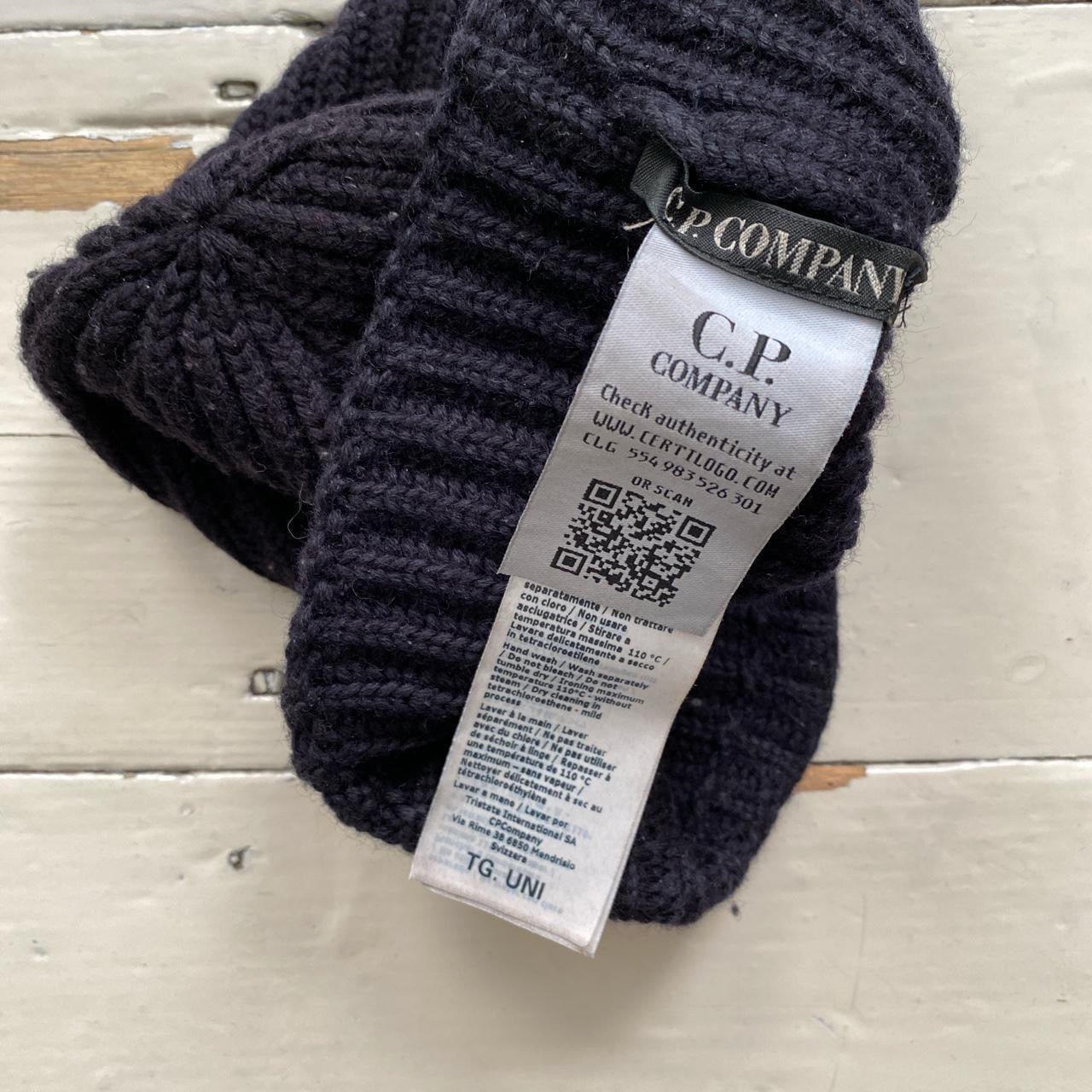 CP Company Goggles Navy Beanie Hat