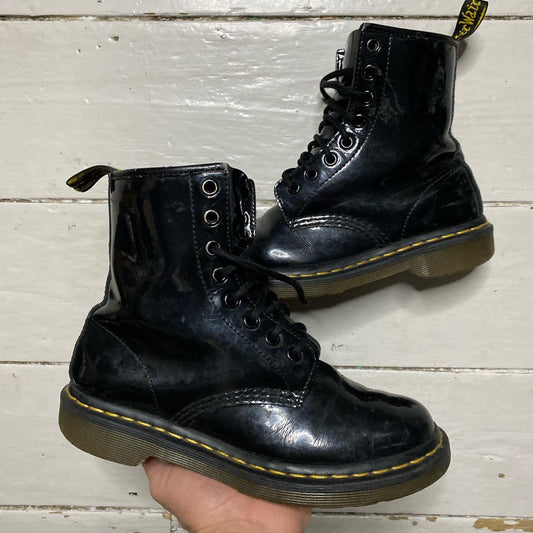 Dr Martens Black Patent Boots (UK 4)