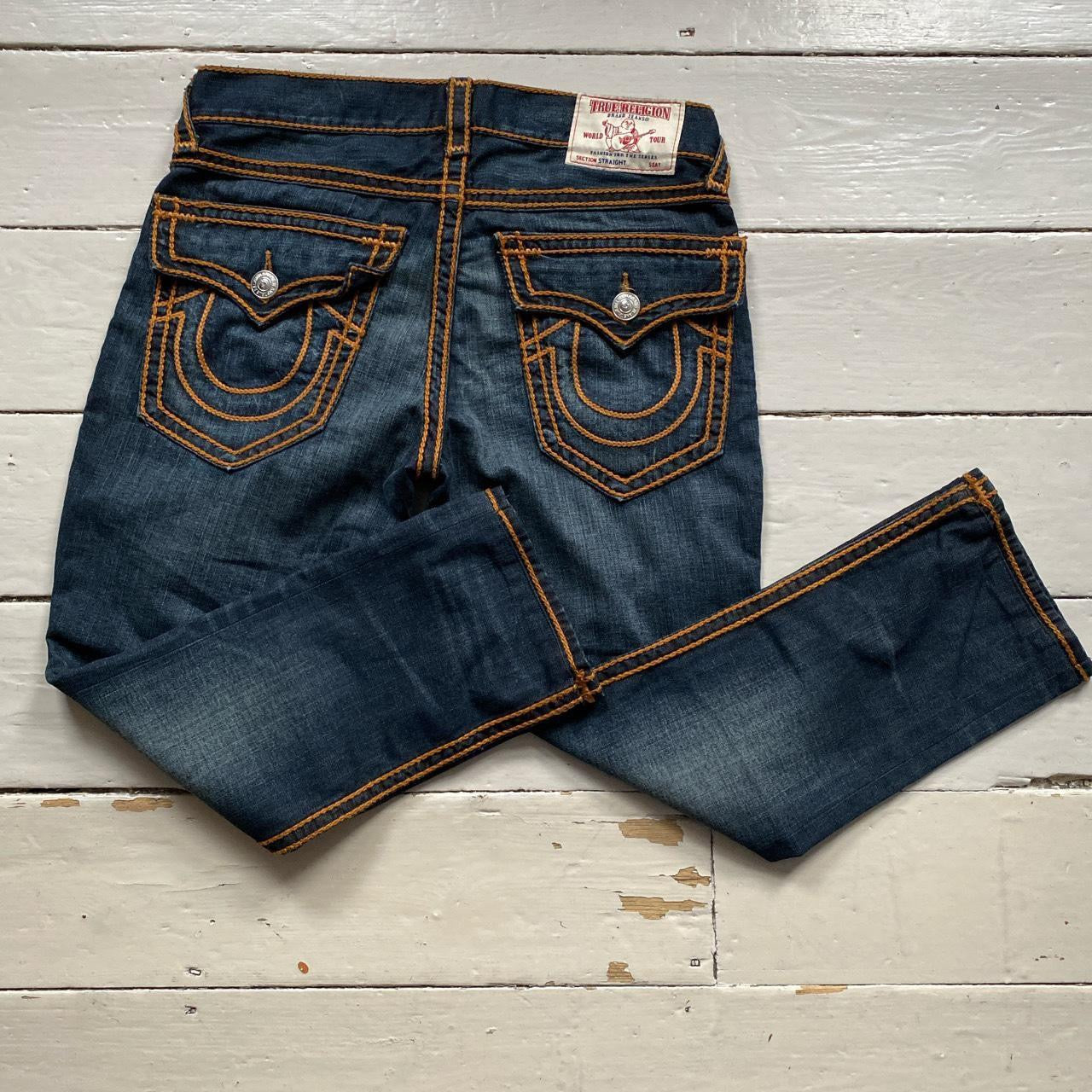 True Religion Big Brown Stitch Jeans (33/30)