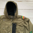 Tough Face Rasta Vintage Khaki Army Parka Jacket (XL)