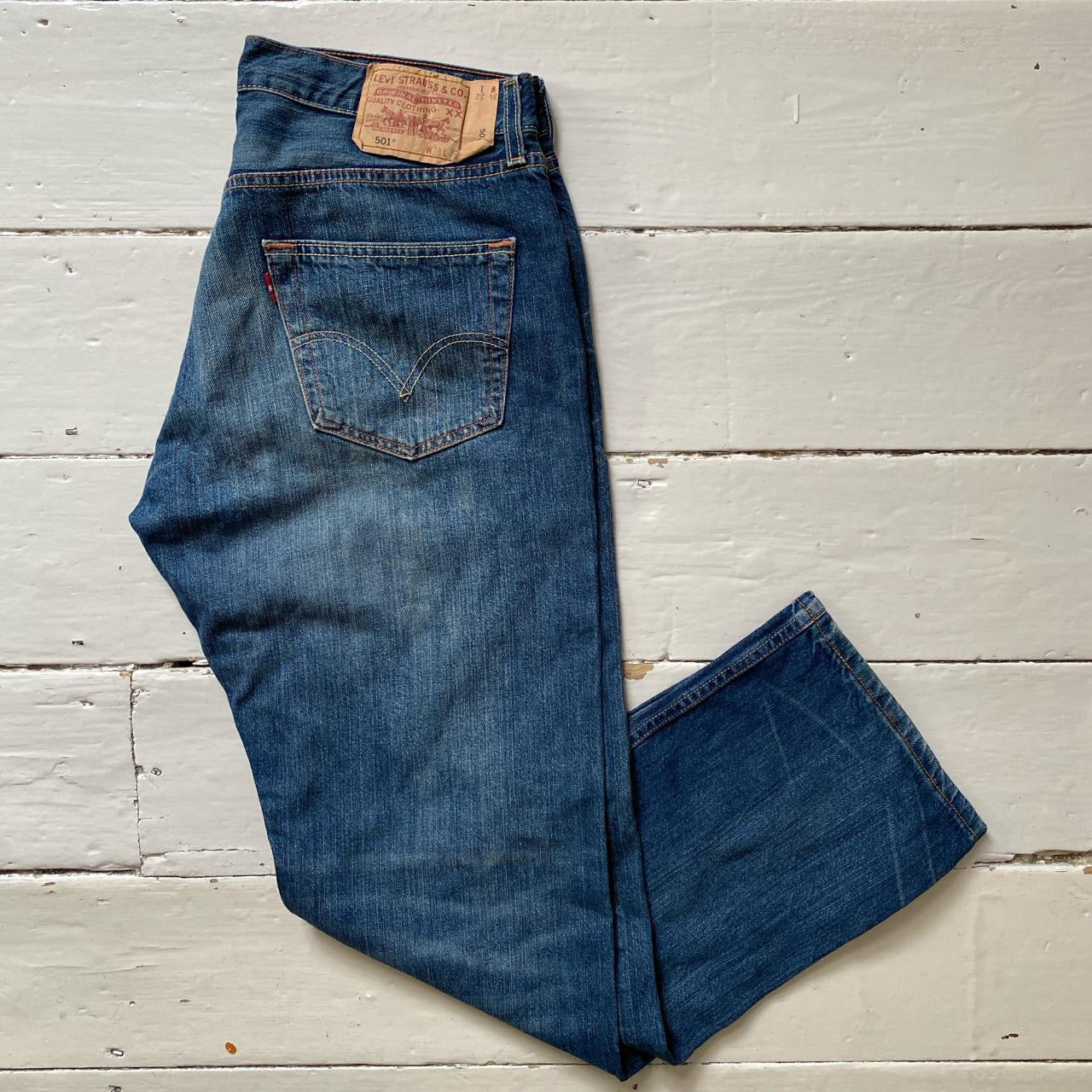 Levis 501 Stonewash Blue Jeans (34/31)