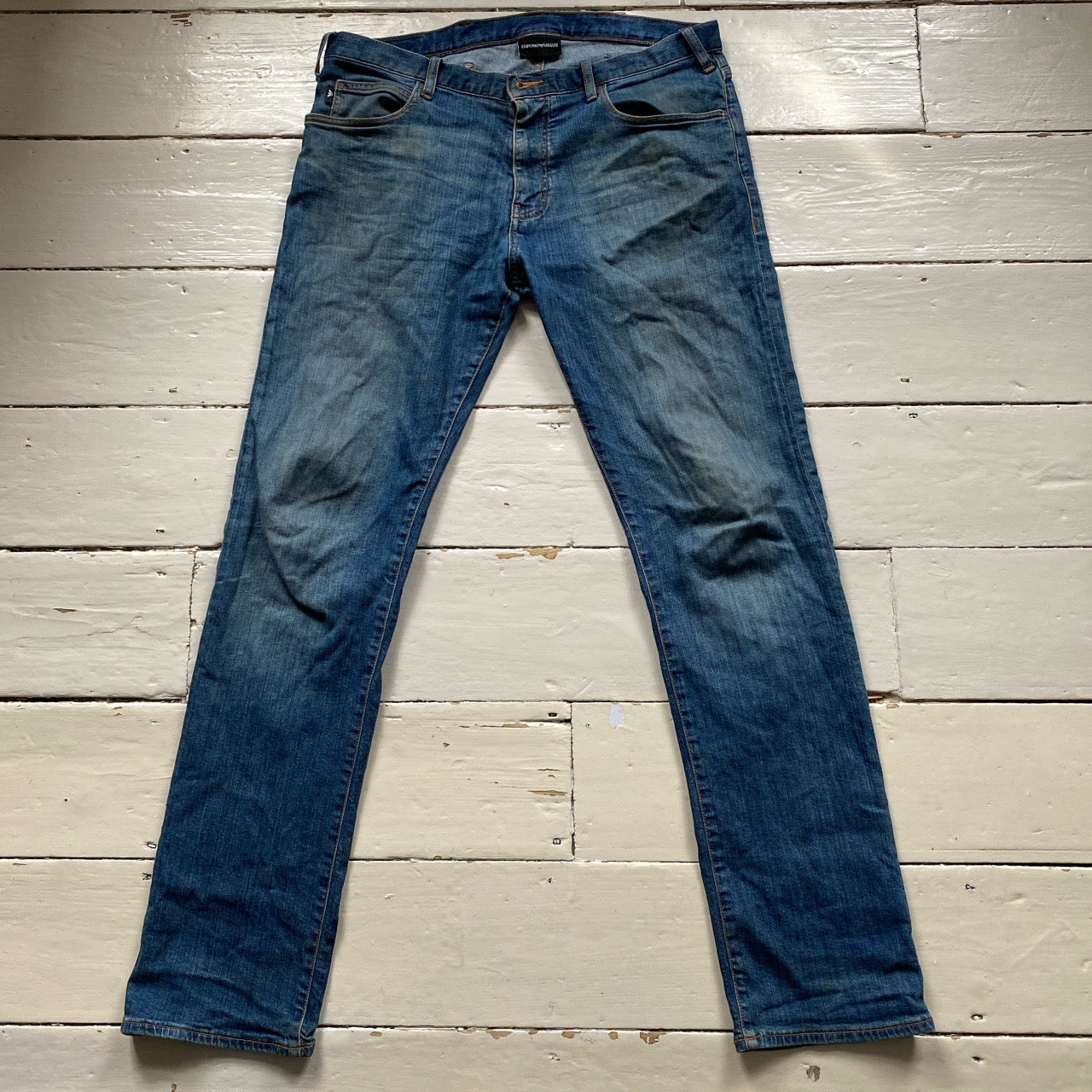 Armani Blue Straight Fit Jeans (34/34)