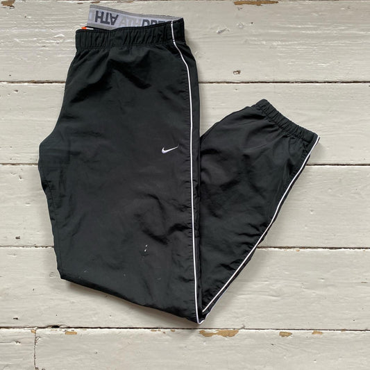 Nike Vintage Black and White Shell Bottoms (Medium)