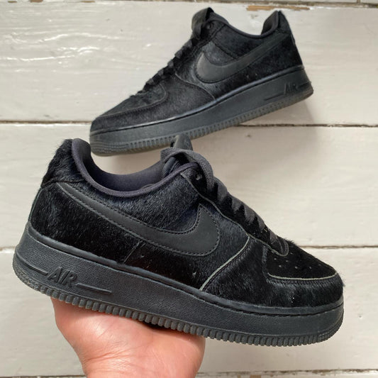Nike Air Force 1 Black Pony Hair (UK 5)