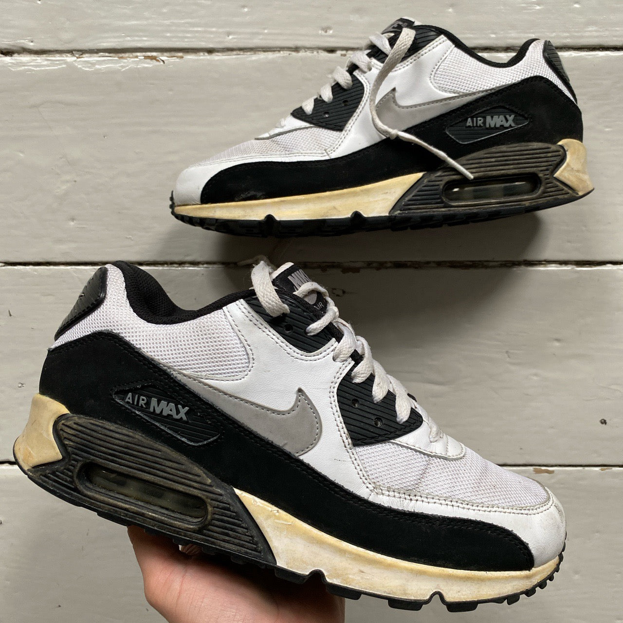 Nike Air Max 90 White Black Silver (UK 8)