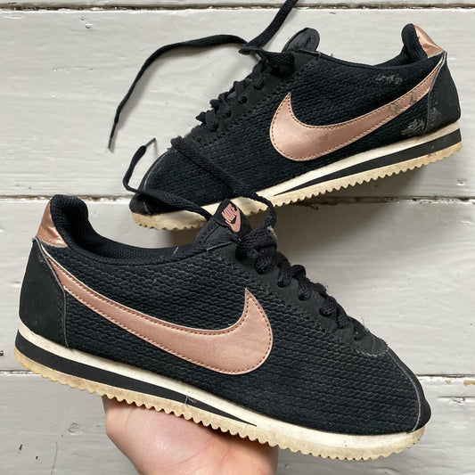 Nike Cortez Black and Rose Gold (UK 6)