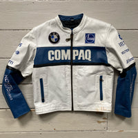 BMW Compaq Vintage Leather Jacket Womens (Small)