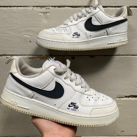 Nike Air Force 1 White and Navy (UK 6)