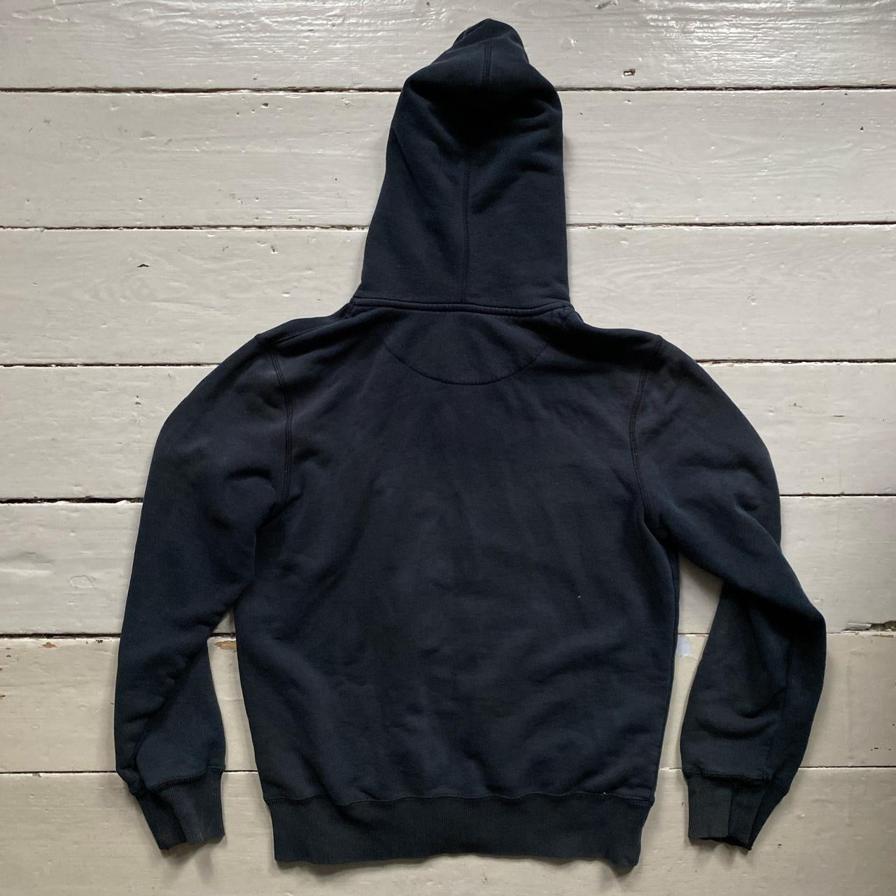 Nike Swoosh Navy and White Hoodie (Medium)