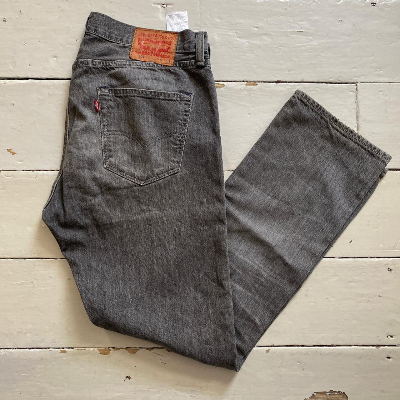 Levis Grey 501 Jeans (34/32)