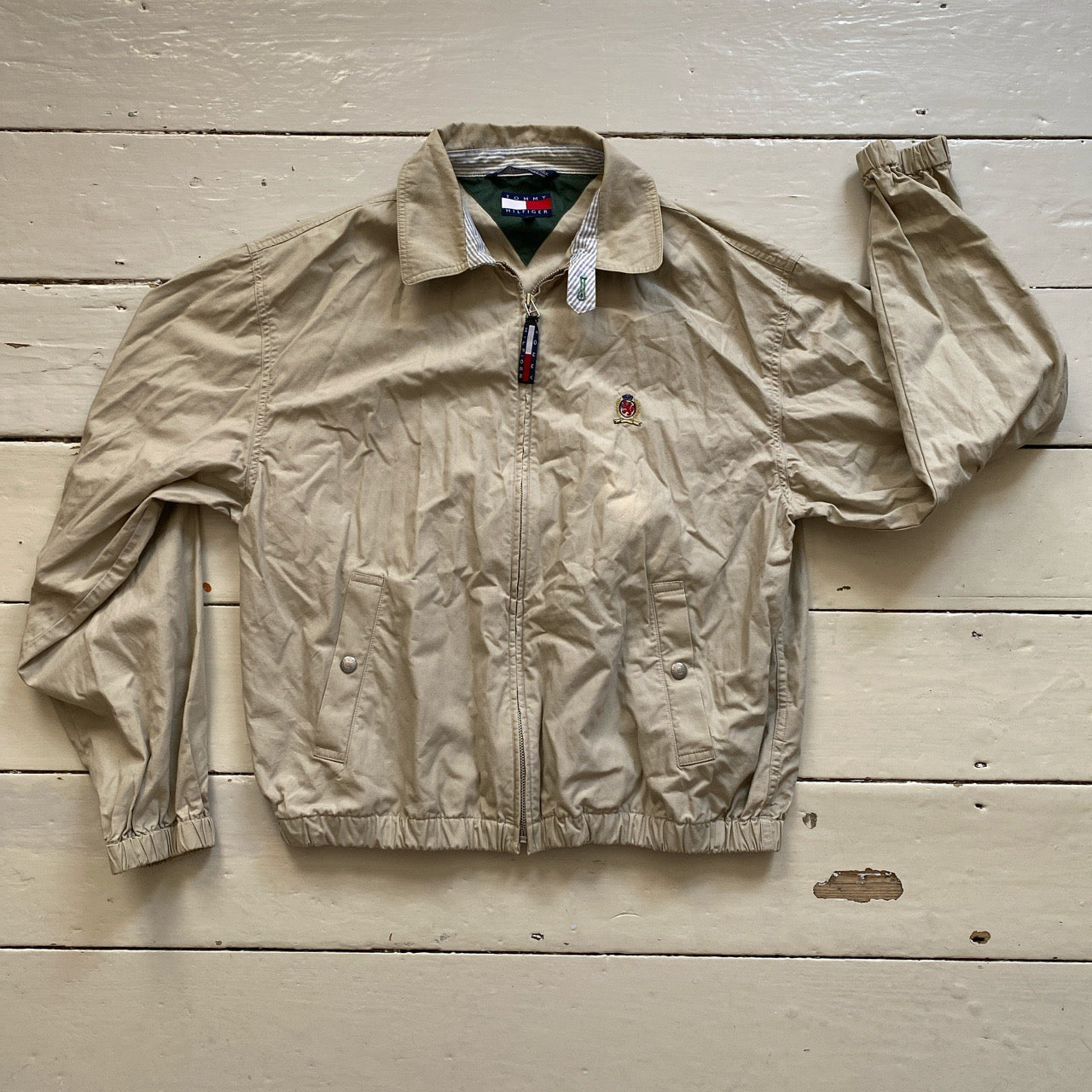 Tommy Hilfiger Vintage Beige Harrington Jacket (Medium)