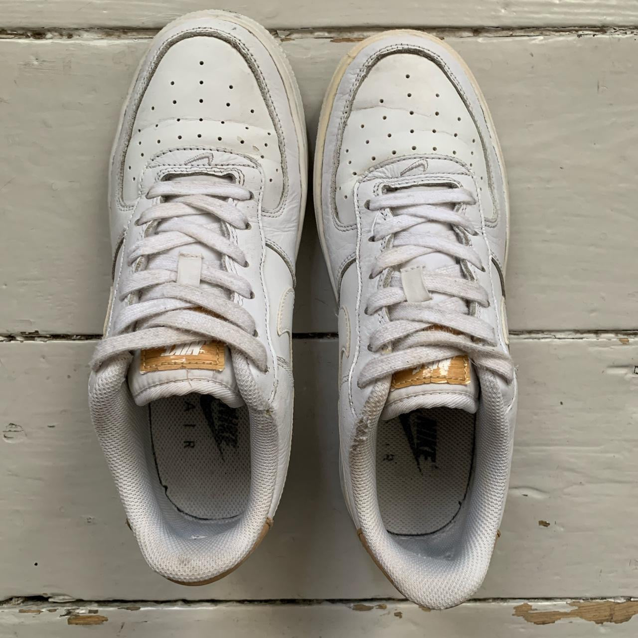 Nike Air Force 1 White and Beige (UK 5)