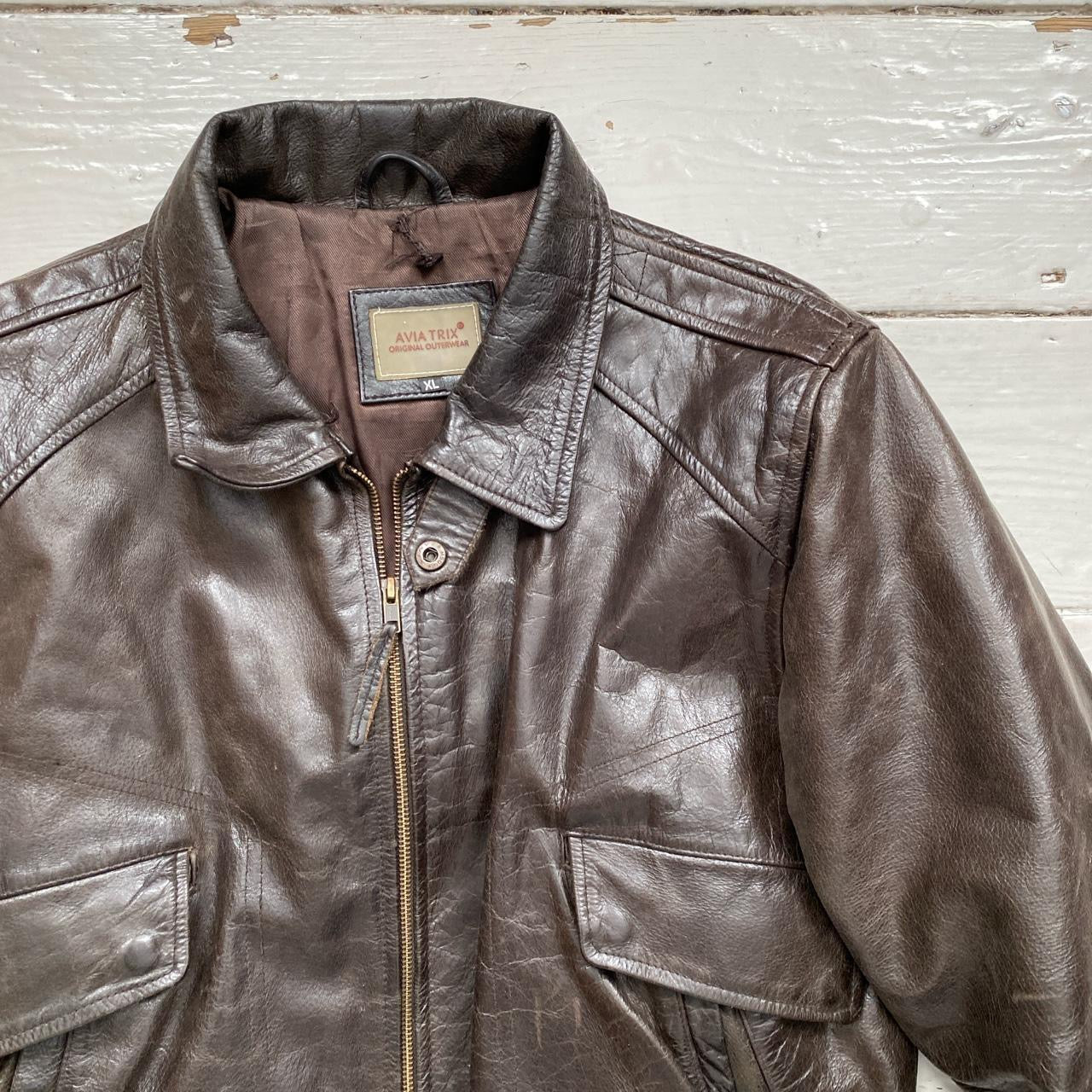 Aviatrix Leather Brown Jacket (XL)