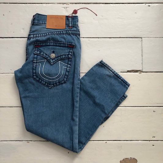 True Religion Stitch Stonewash Jeans (32/30)