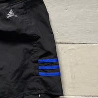 Adidas Black and Blue Shorts Womens (Small)