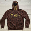 No Fear Brown Skeleton Full Zip Hoodie (Large)