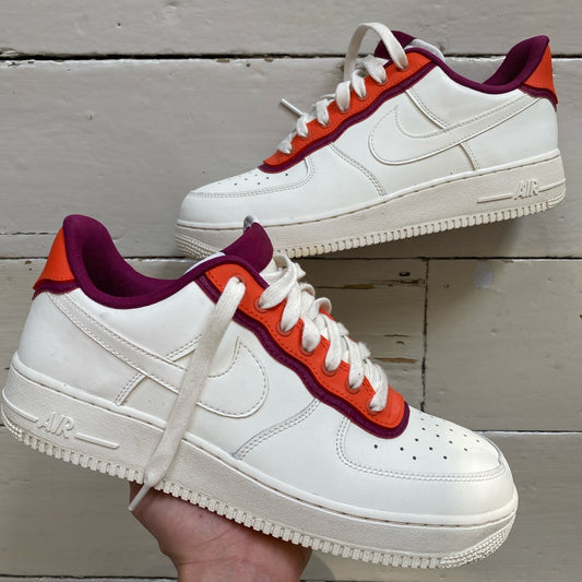 Nike Air Force 1 White Orange Purp (UK 8.5)