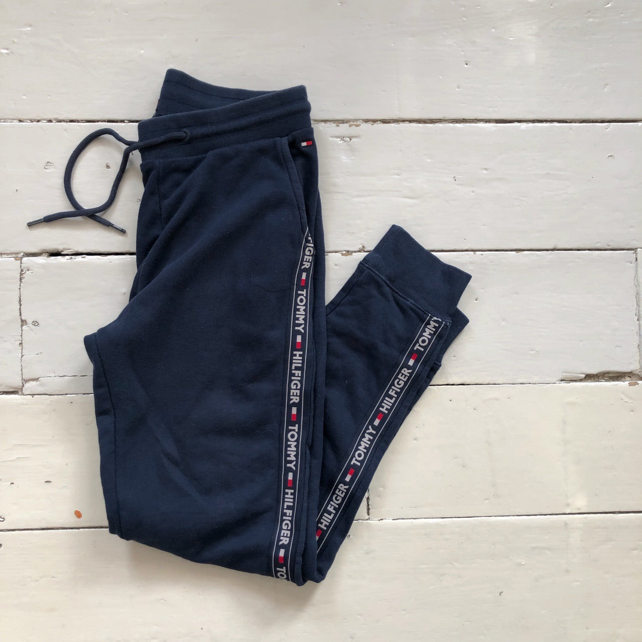 Tommy Hilfiger Tape Repeat Spellout Joggers (Small)