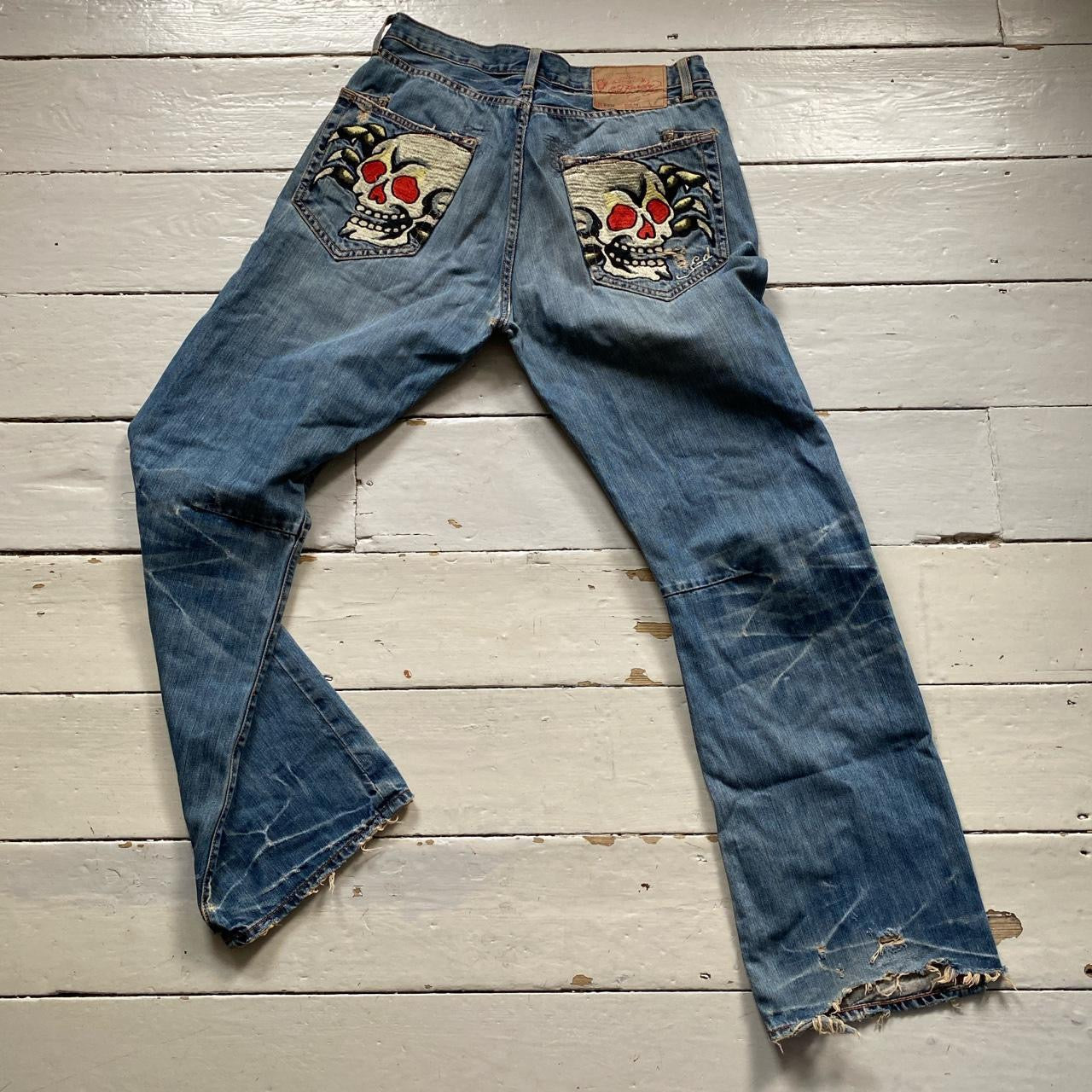 Ed Hardy Skull Embroidered Jeans (34/34)