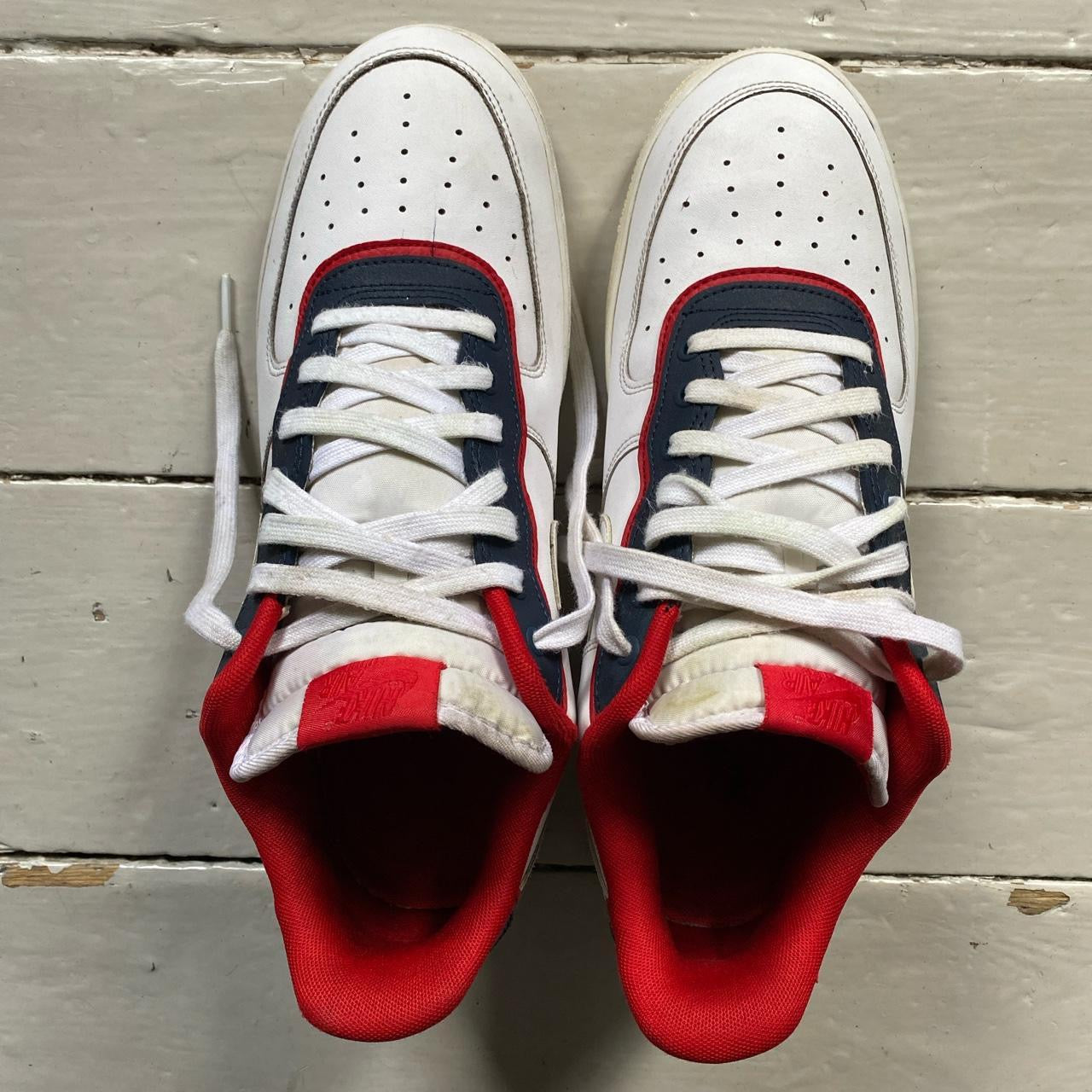 Nike Air Force 1 White Red Navy (UK 11.5)