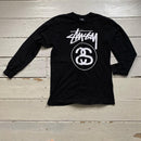 Stussy Long Sleeve Black T Shirt (Medium)