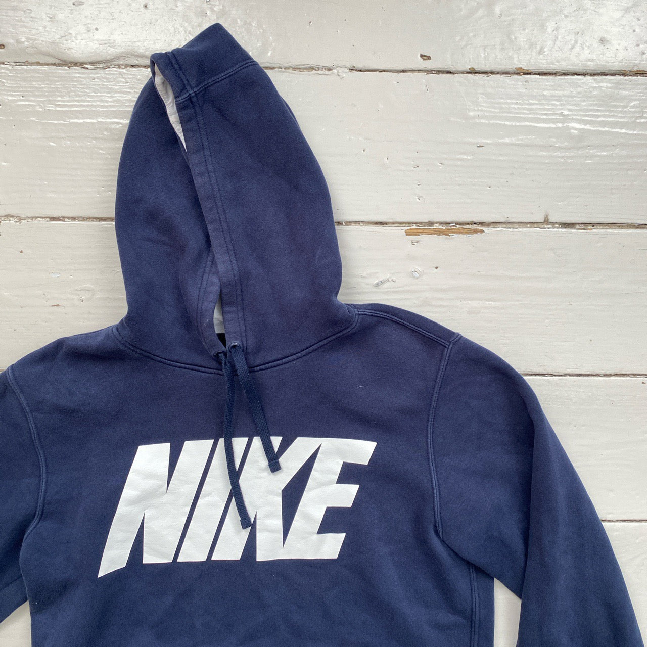 Nike Club Navy And White Hoodie (Small)