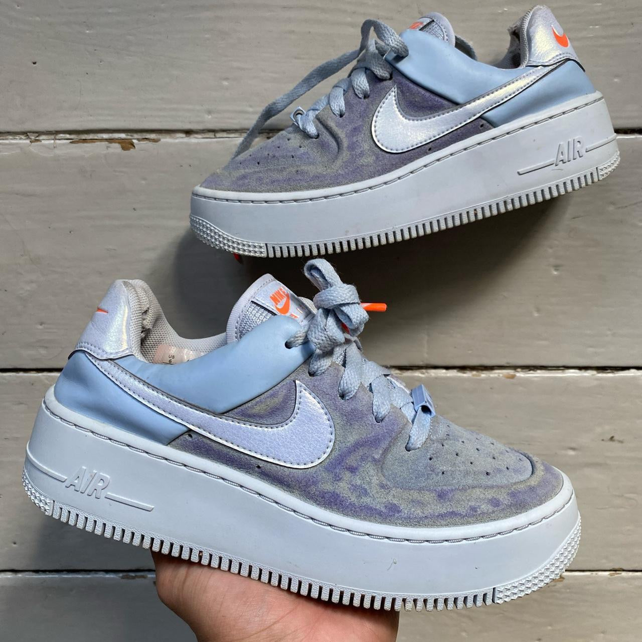 Nike Air Force 1 Platform Blue and Purple (UK 3.5)
