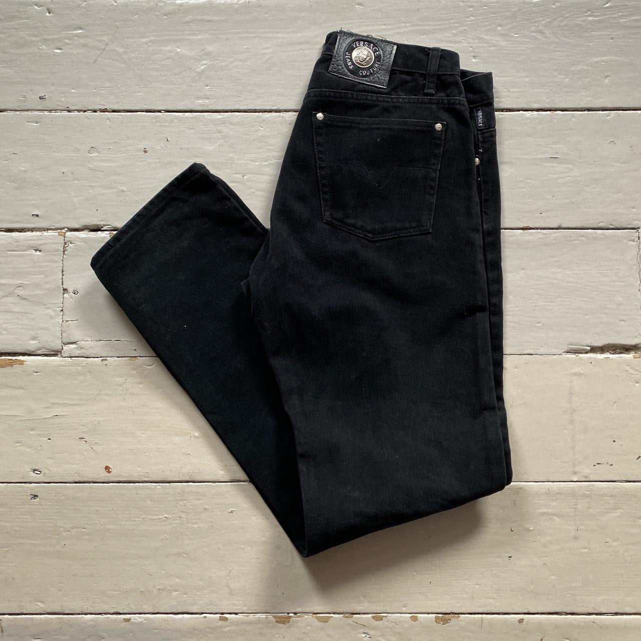 Versace Couture Vintage Black Brushed Cotton Jeans (34/32)