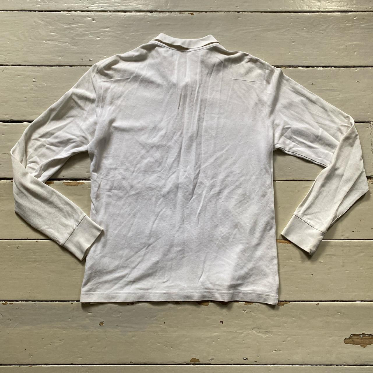 Dior White Long Sleeve Polo (Large)
