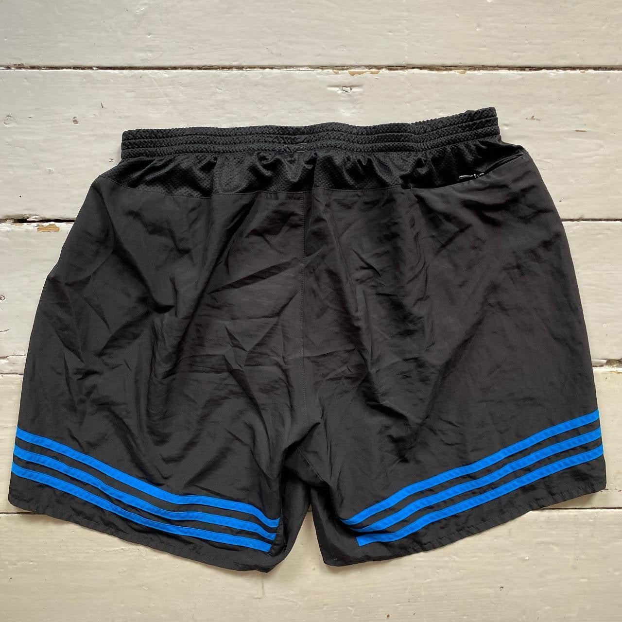 Adidas Black and Blue Shell Shorts (XL)