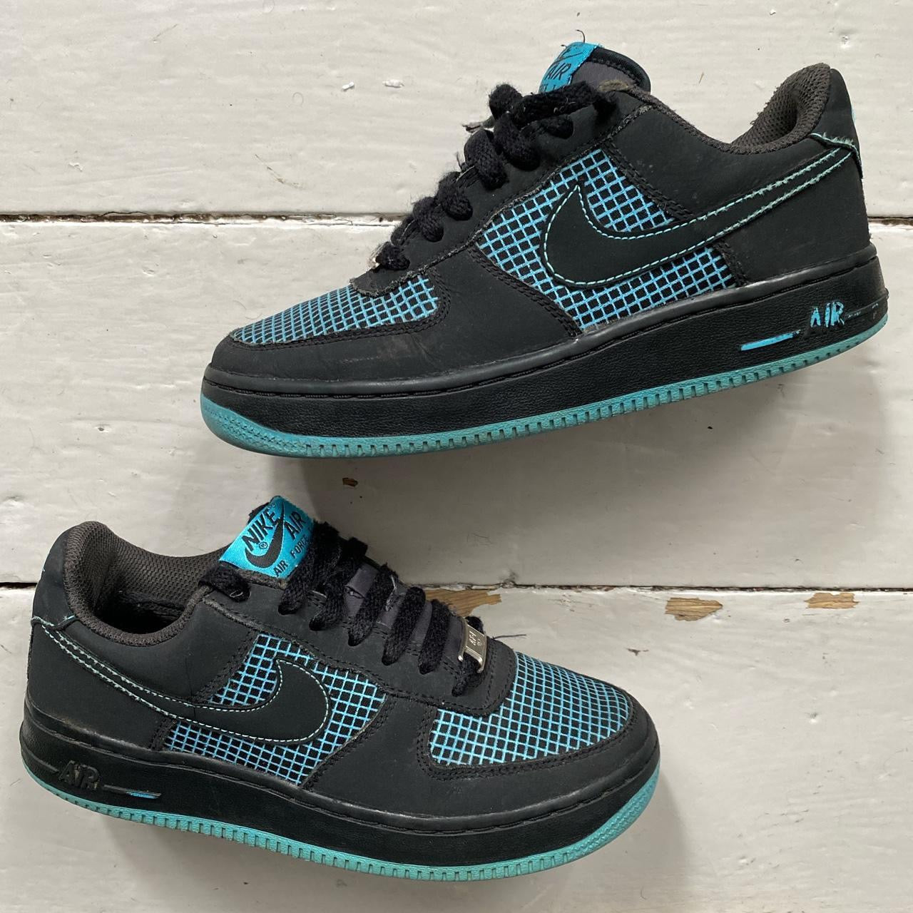 Nike Air Force 1 Black and Blue (UK 4)