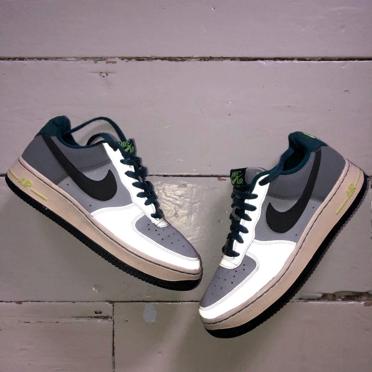 Nike Air Force 1 Grey, Green Black (UK 5)