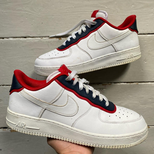 Nike Air Force 1 White Red Navy (UK 11.5)