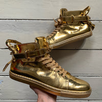 Buscemi Gold Leather Trainers (UK 9)