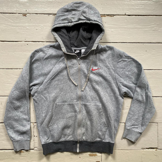 Nike Swoosh Spellout Grey Hoodie (Small)