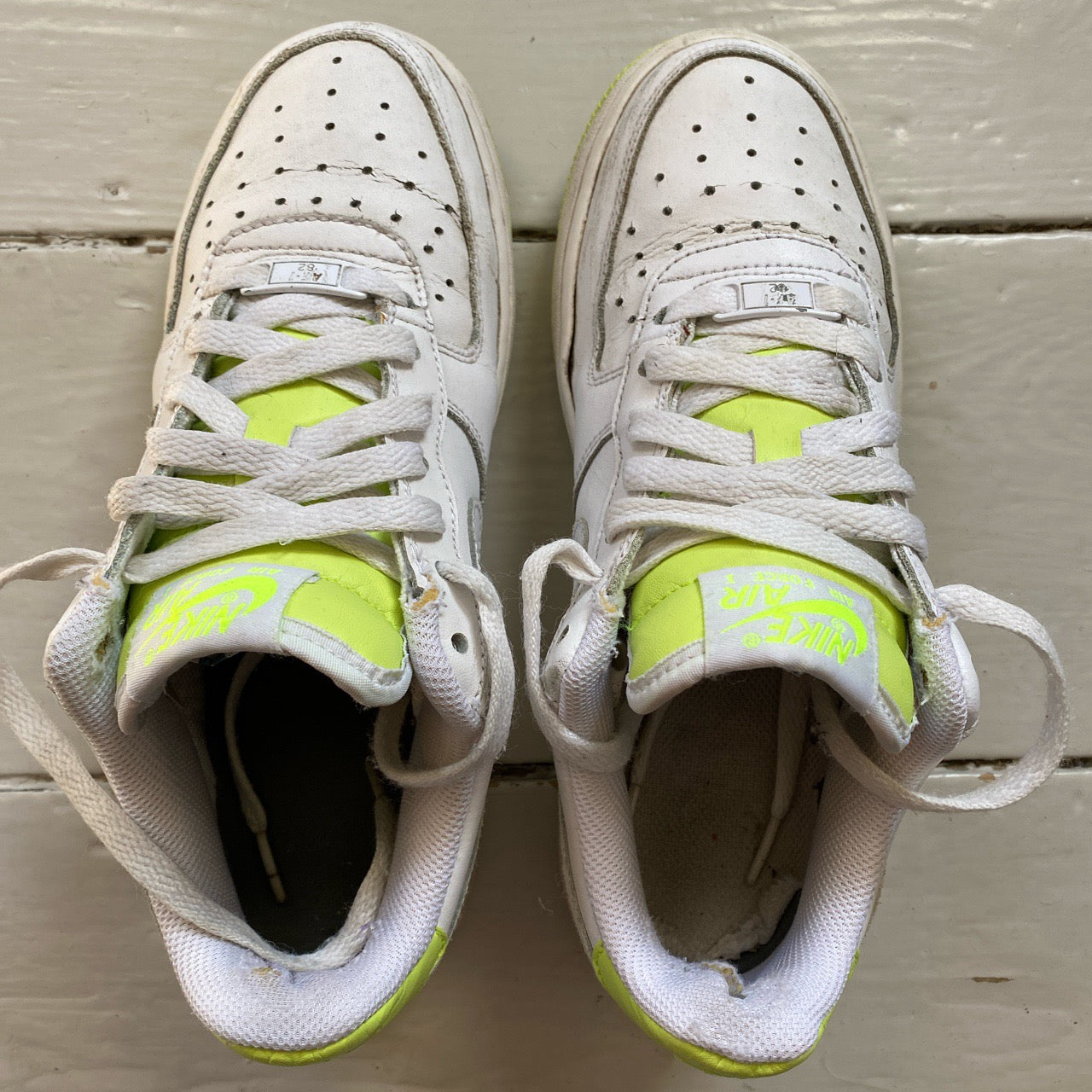 Nike Air Force 1 White and Neon (UK 5)