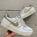 Nike Air Force 1 White and Gold Swoosh (UK 4)