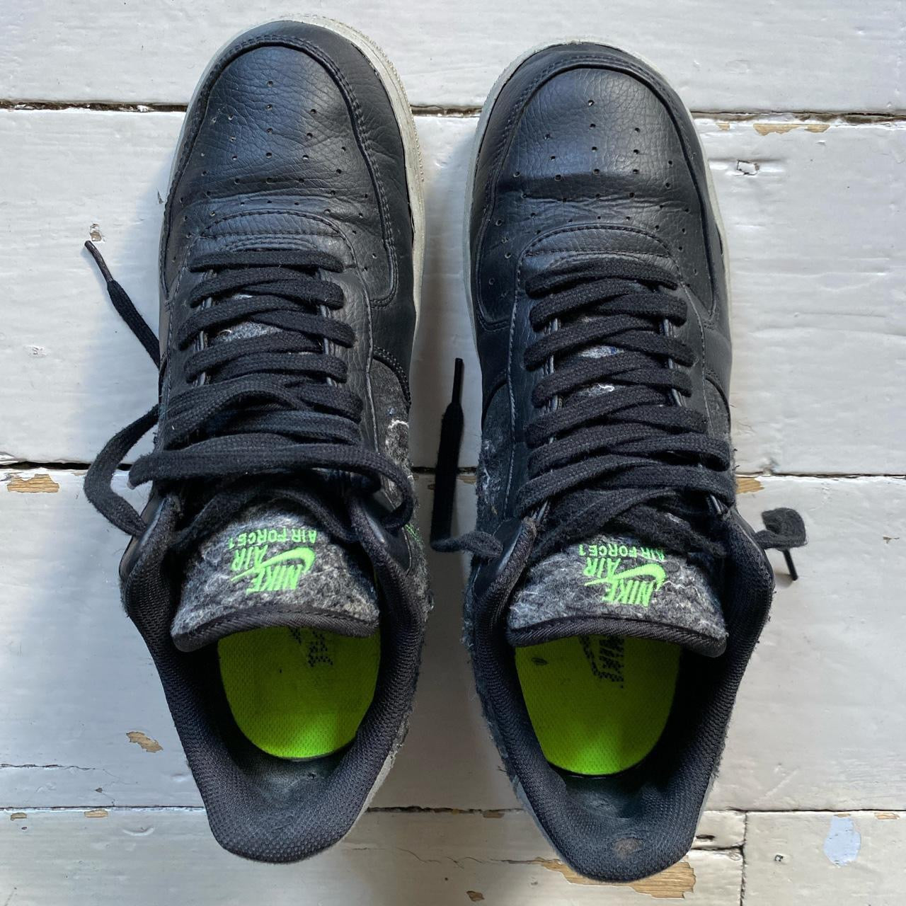 Nike Air Force 1 Black Electric Green (UK 10.5)