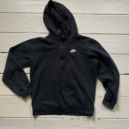 Nike Swoosh Black Quarter Zip Hoodie (Small)