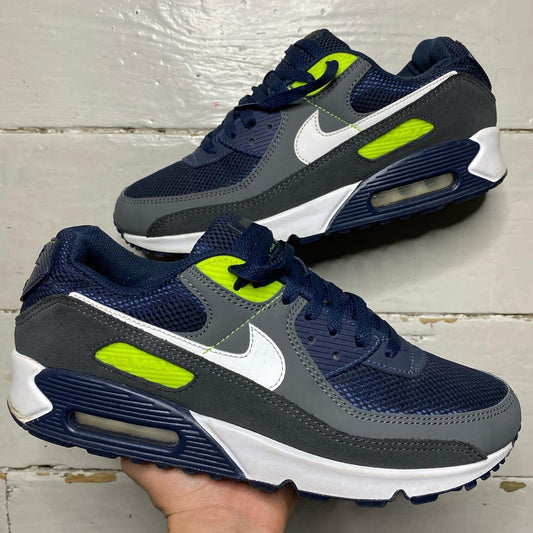 Nike Air Max 90 Grey Navy and Green (UK 9)