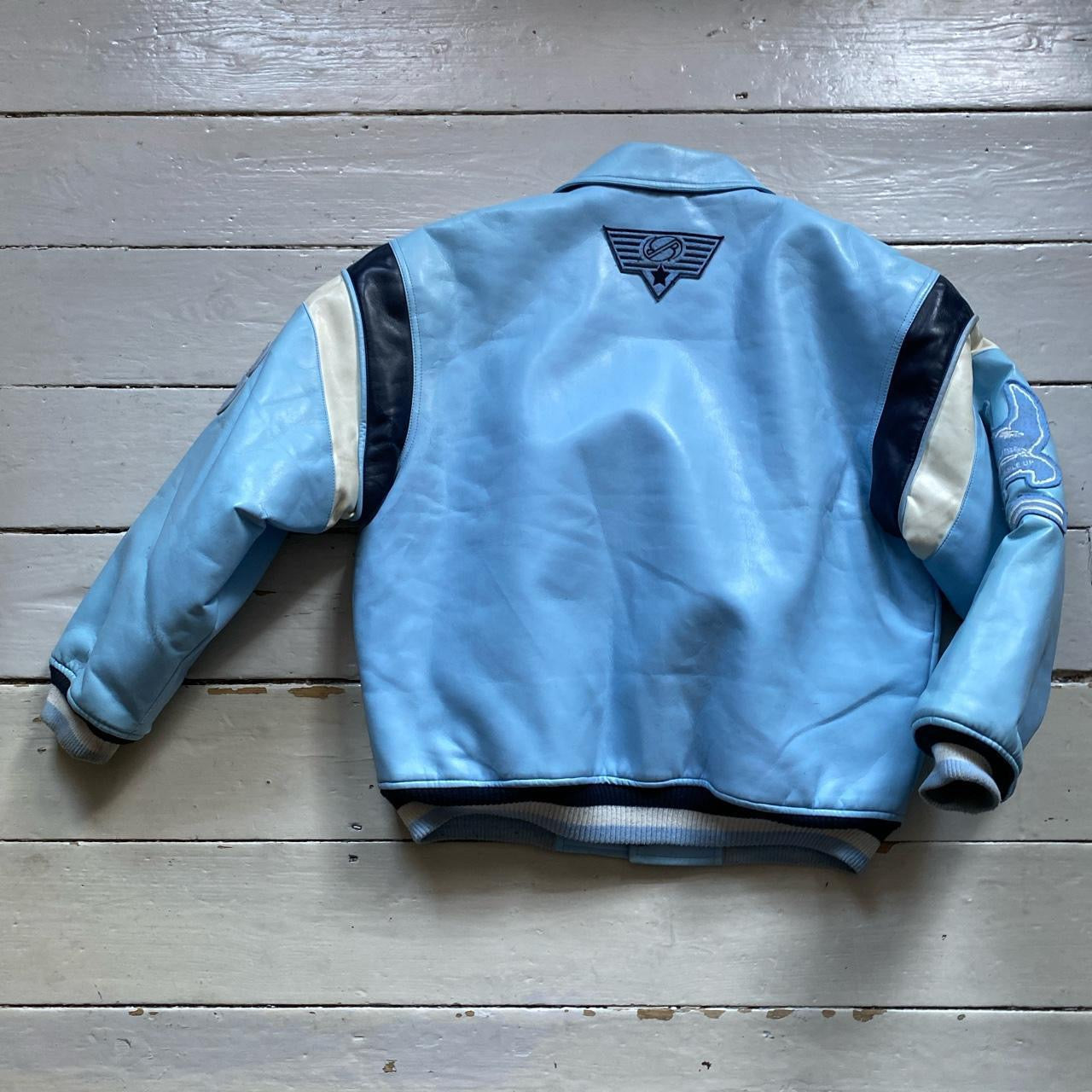 Ethos NY Baby Blue Leather Jacket (Medium)