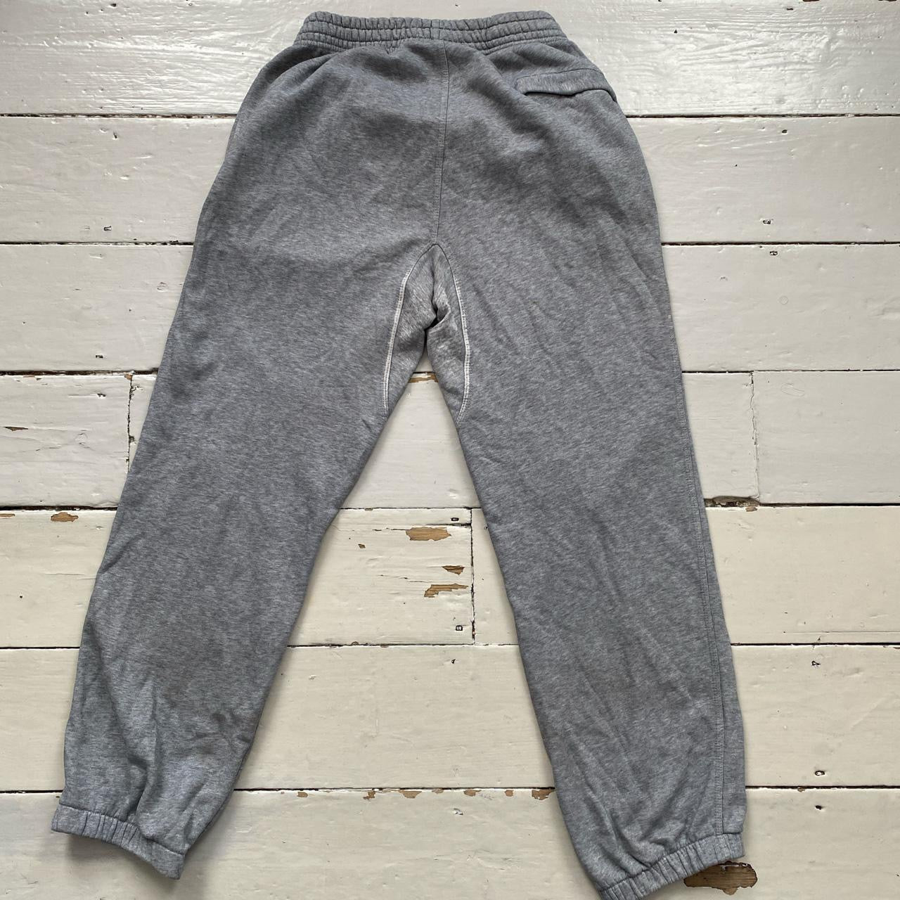 Nike White Swoosh Grey Joggers (Small)