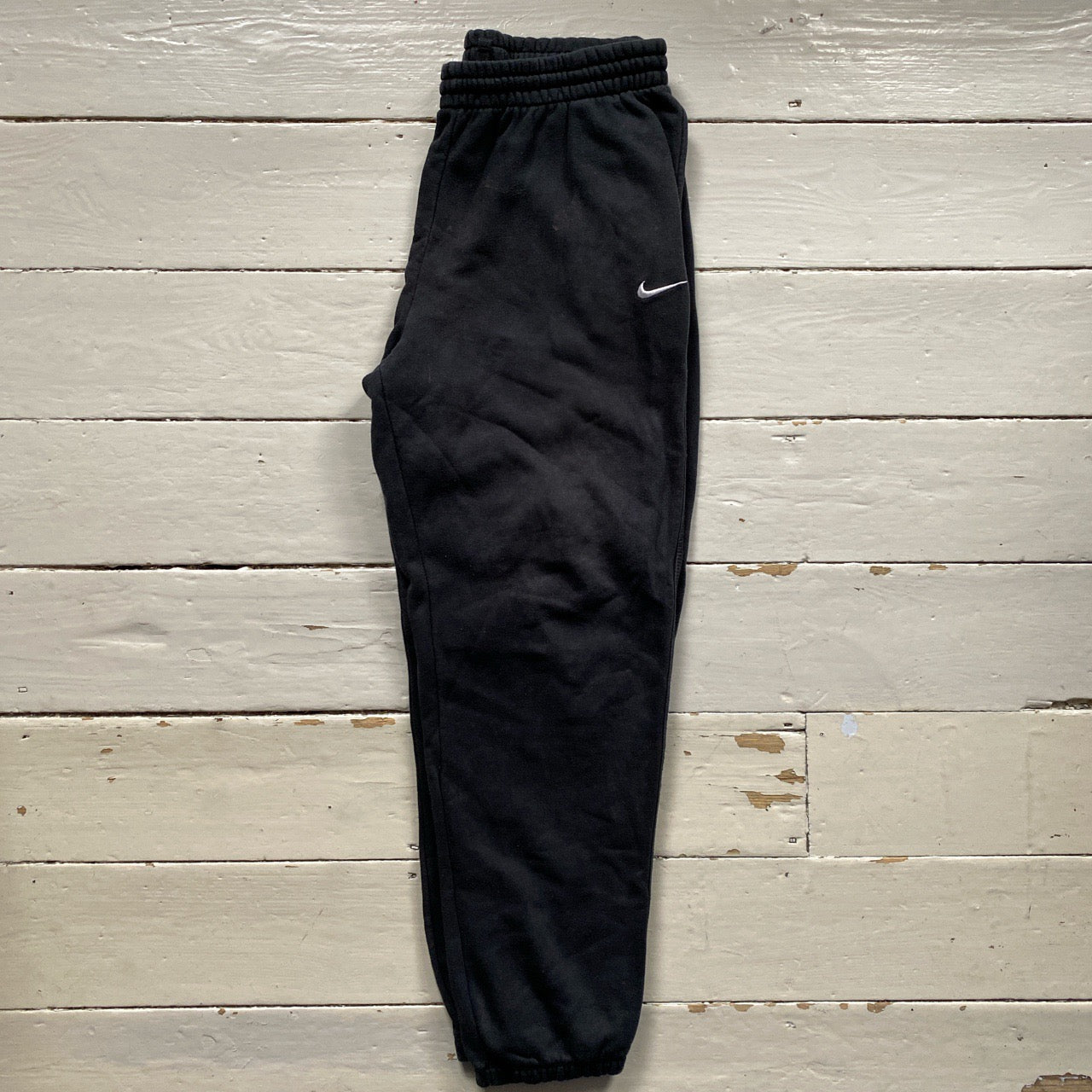 Nike White Swoosh Black Joggers (XXL)