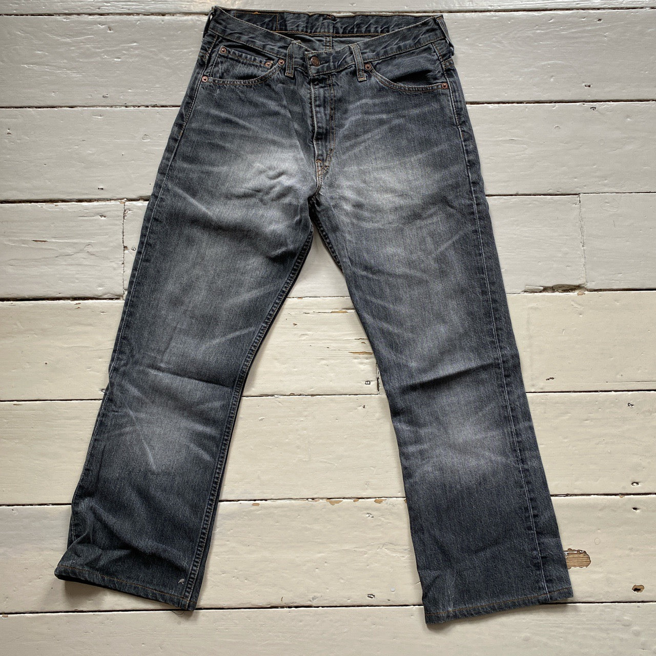 Levis 507 Charcoal Bootcut Jeans (34/27)