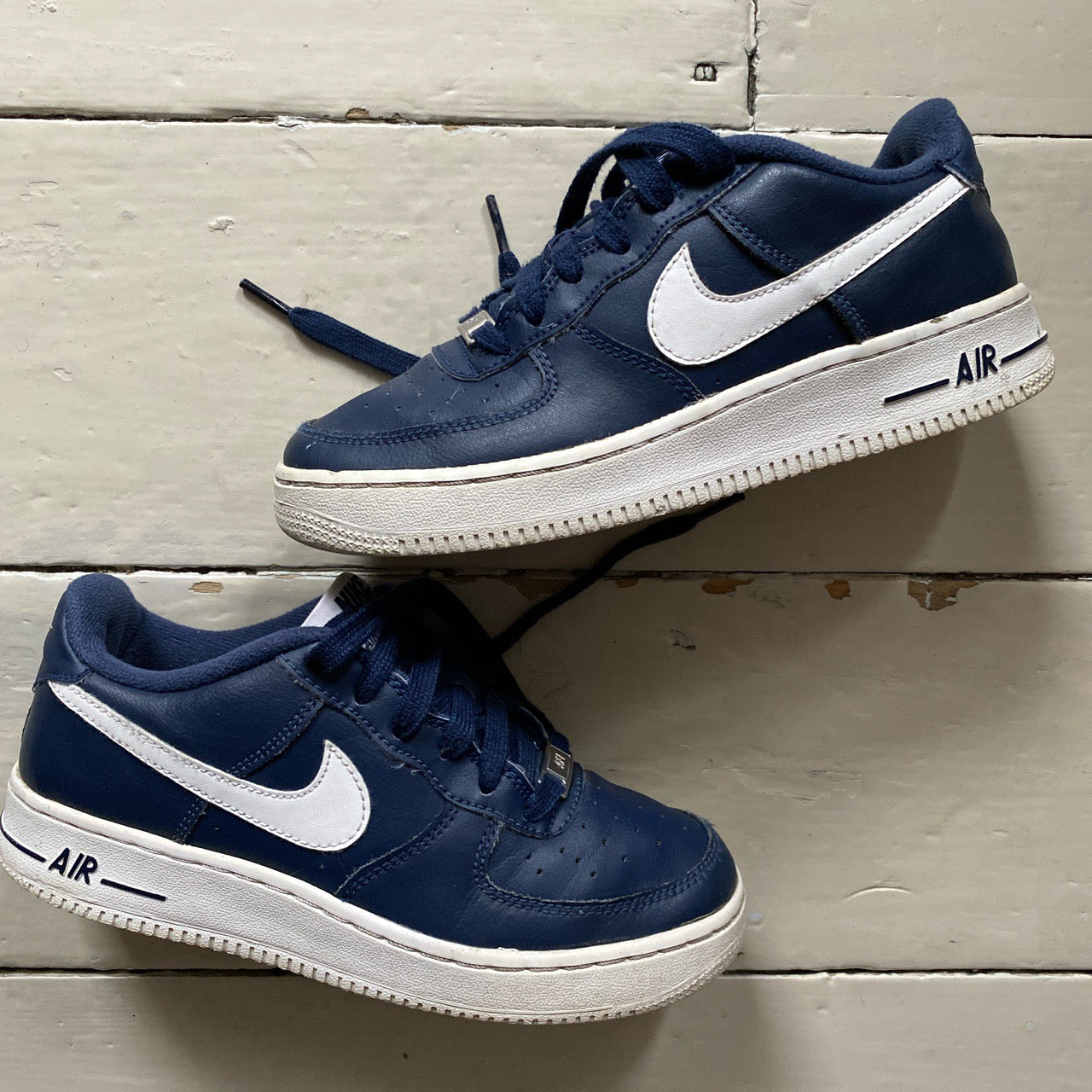 Nike Air Force 1 Navy and White (UK 4)