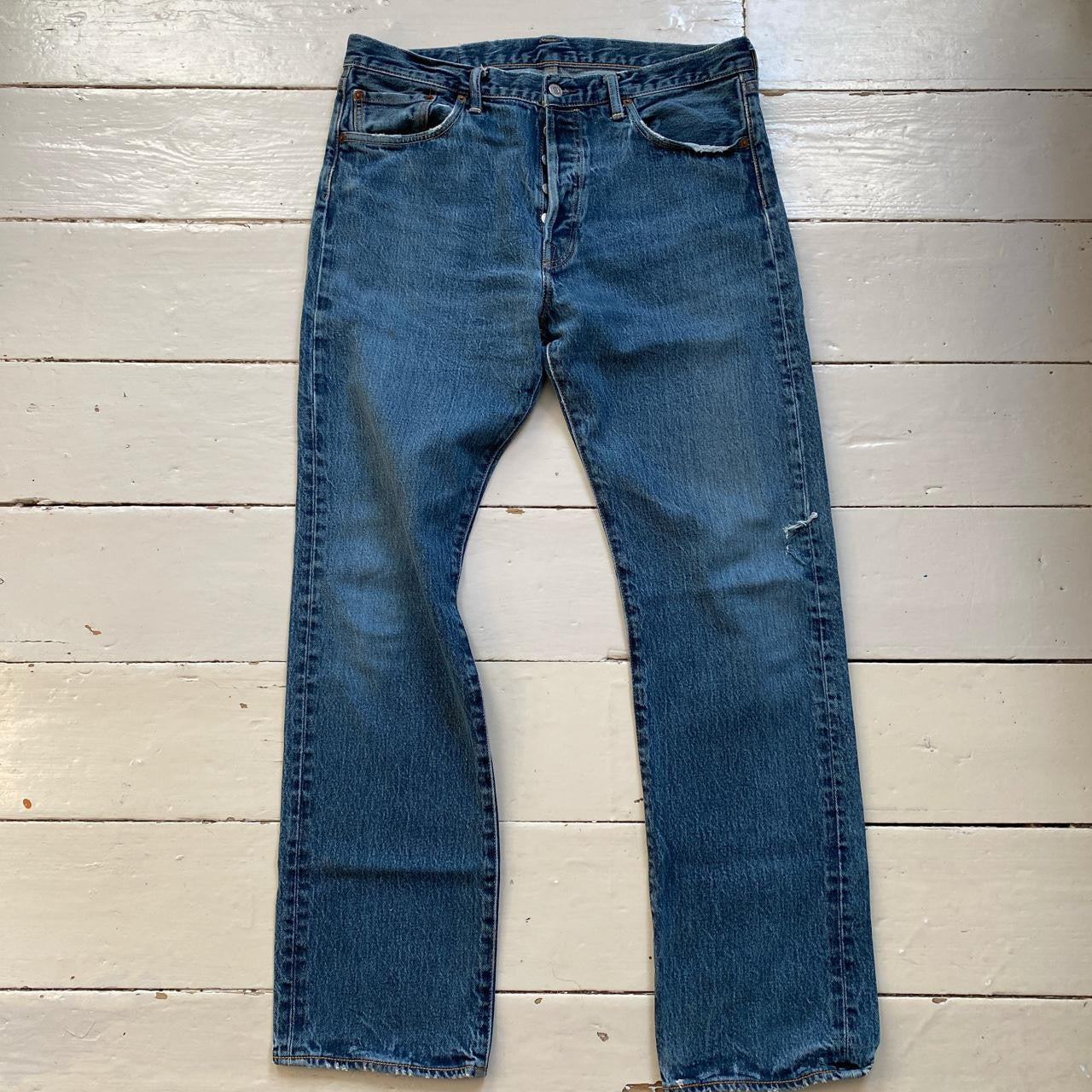 Levis 501 Distressed Jeans (34/32)