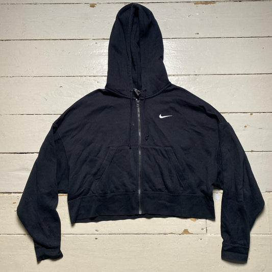 Nike Womens Oversized Cropped Swoosh Hoodie (Medium)